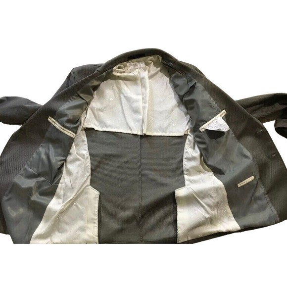 Haight And Ashbury Studio Canada Hopsack Blazer Size 38 Stretch Knit Cotton Dot - Picture 4 of 15